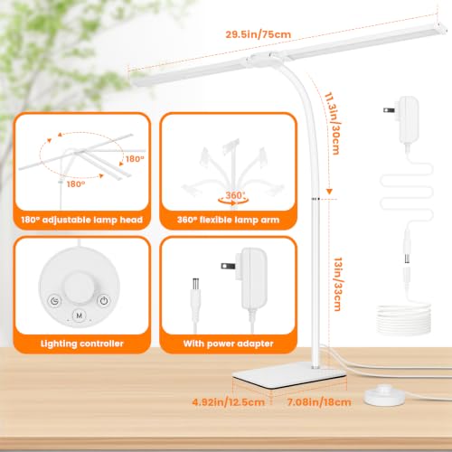 Desk Lamp for Home Office (White)