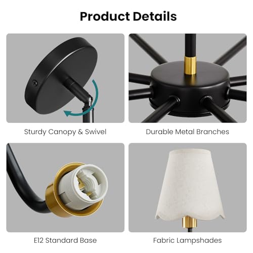 Modern Black and Gold Chandelier 8