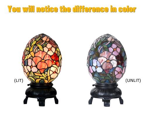 A0015 Tiffany Style Stained Glass Egg Table Lamp