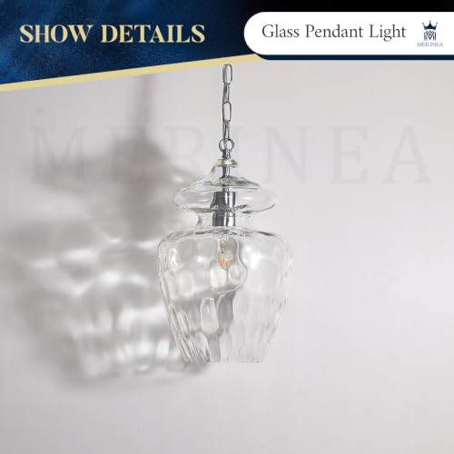 Farmhouse Chrome Glass Pendant Light
