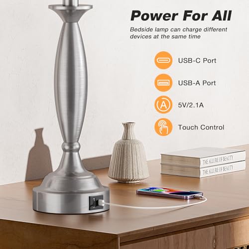 Bedroom Lamps for Nightstand (2 Count)