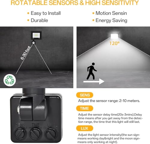 Motion Sensor Flood Light Outdoor (2 Count)