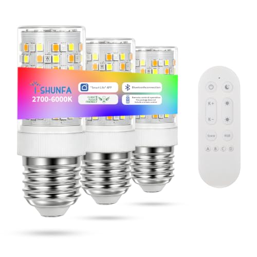 E26 Smart Bulb 3 Pack with Remote Control (3 Count)