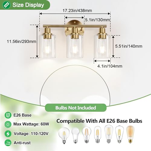 3 Light Bathroom Light Fixtures