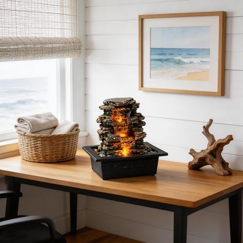 Tabletop Waterfall Fountain with LED Light