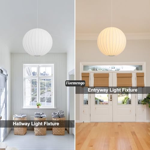 15.7in Plug in Hanging Lamp Large Lantern (Plug in White Round / 15.7in)