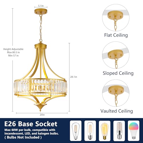 Modern Gold Crystal Chandelier