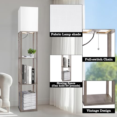 Floor Lamp with Shelves