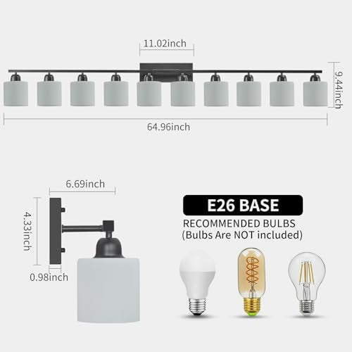 10 Light Black Vanity Lights for Giant Mirror