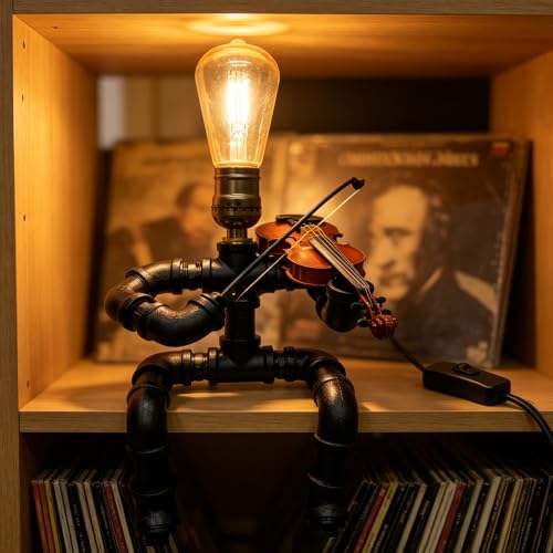 Industrial Pipe Violinist Table Lamp