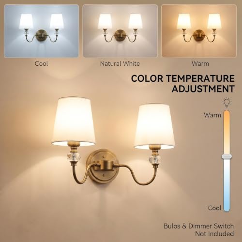 2 Light Vintage Bathroom Vanity Light Fixtures Over Mirror