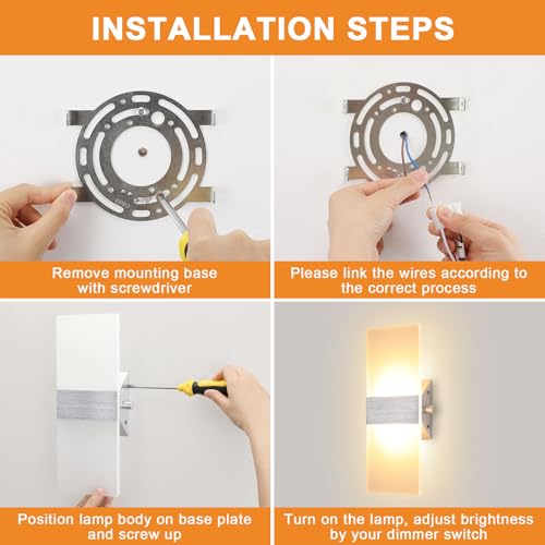 Acrylic Dimmable Modern LED Wall Sconce with Switch