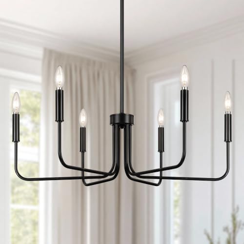 6 Light Black Chandelier