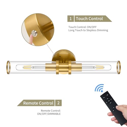 8000mAh Wireless Wall Sconces with Remote Control 3000K (2 Count)