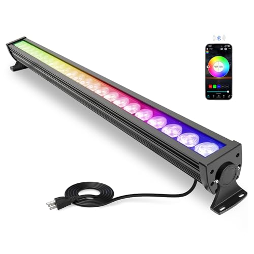 168W Smart LED Wall Washer Light Bar (RGBW Black Housing - Single Cable)