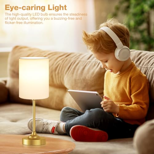 Gold Bedside Lamp for Bedroom