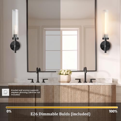 Black Knurled Wall Sconce