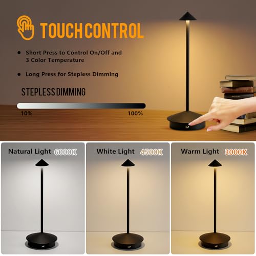 2 Pack LED Rechargeable Cordless Table Lamps