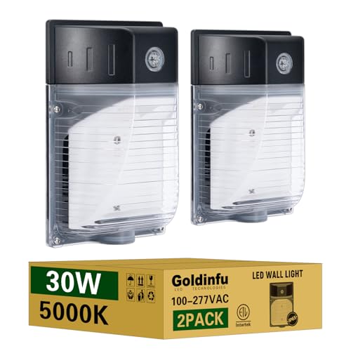 30W LED Wall Pack Light with Dusk to Dawn Photocell 2Pack (2 Count)