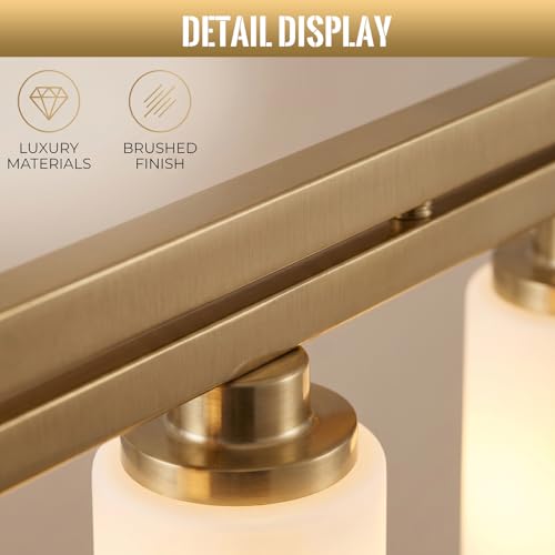 6 Light Brushed Gold Linear Chandelier