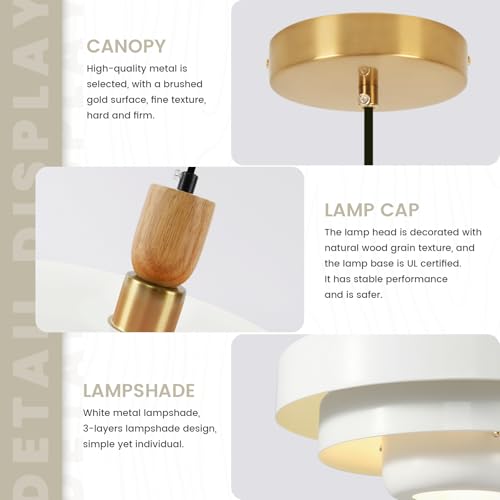 Mid Century Pendant Light Adjustable Hanging Light Fixture