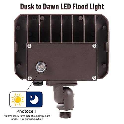 60W LED Flood Light Dusk to Dawn Knuckle floodlight 5000K 7800Lm ETL Listed