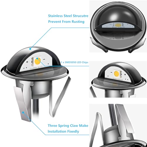 RNEHON 16 Pack Warm White LED Deck Lights Kit (16 Count)
