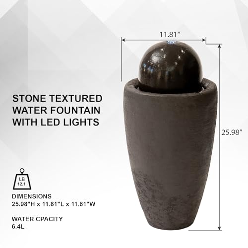 25.98" H Round Stone Indoor
