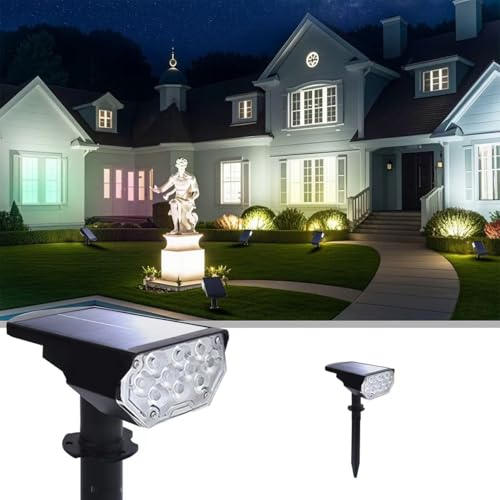 2 Pack Solar Spot Lights Outdoor Waterproof