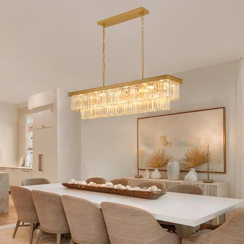 Gold Crystal Chandeliers for Dining Room