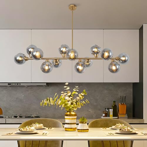 Gold Linear Chandelier 59 Inch Extra Large Sputnik Pendant Light