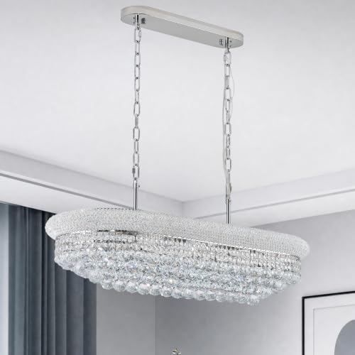 Rectangle Crystal Chandeliers for Dining Room