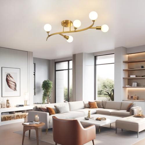 Gold Modern Sputnik Ceiling Light Fixture 5
