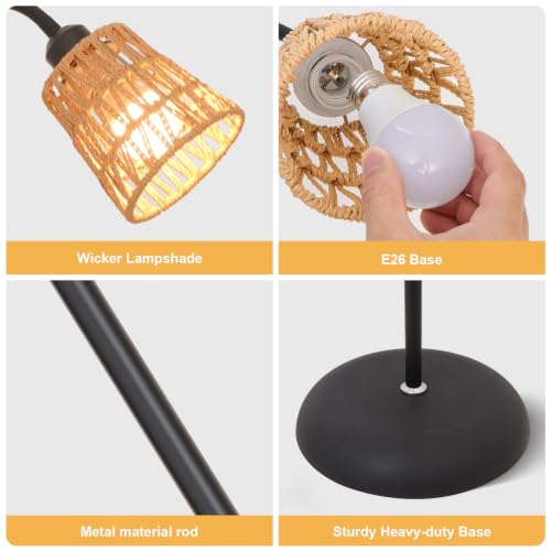 Boho Black Floor Lamp for Living Room (Black-1)