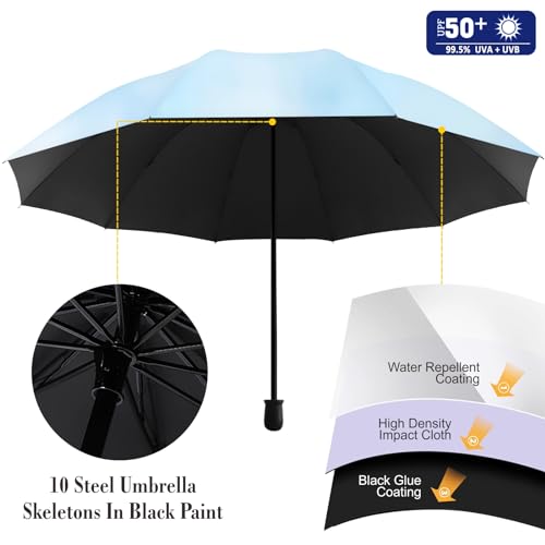 UPF 50+ Beach Umbrella with Adjustable Universal Clamp