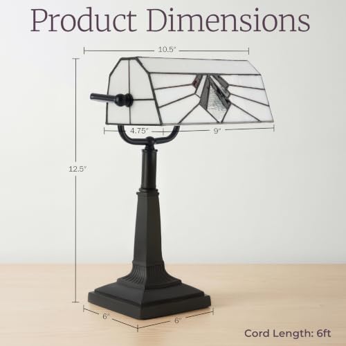 Tiffany Style Bankers Desk Lamp with Stained Glass Shade