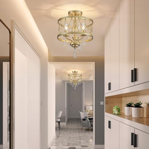 Farmhouse Crystal Ceiling Light Fixture (3 Count)