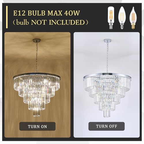 30" Modern Crystal Chandelier