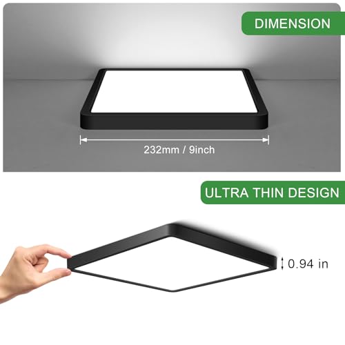 9Inch 18W Square LED Ceiling Light Fixtures Flush Mount