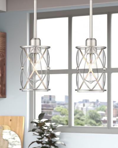 Brushed Nickel Pendant Lights Kitchen Island 3 Pack (3 Count)