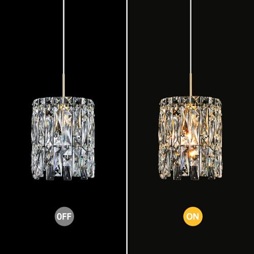 Modern K9 Gold Crystal Pendant Lights Kitchen Island