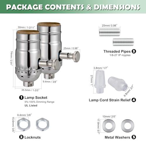 Full Range Dimmer Lamp Socket (2 Count)