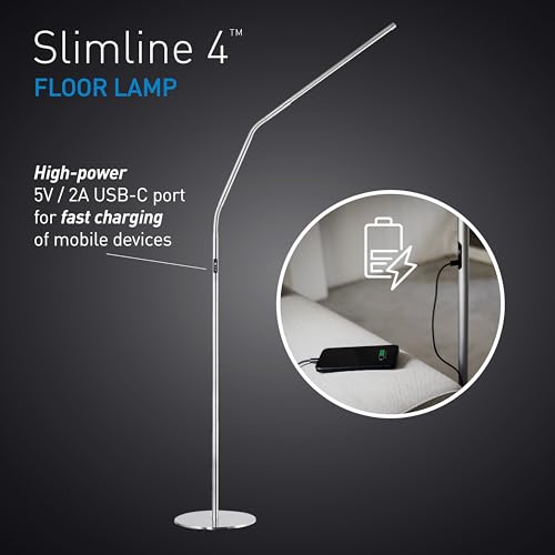 Slimline 4™ LED Floor Lamp in Brushed Steel