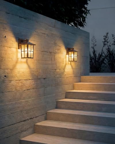 Brown Outdoor Waterproof Modern Patio Wall Light Fixtures Set of 2 (2 Count)
