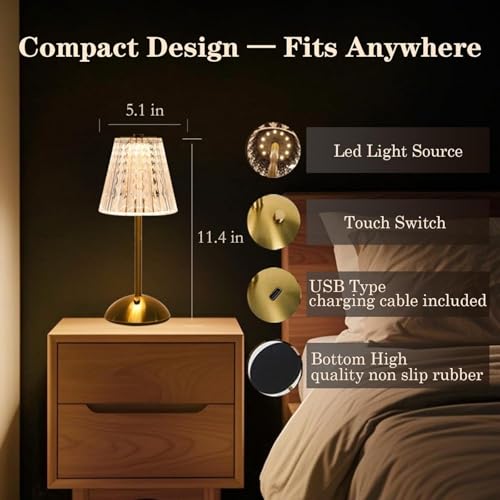 2 Pcs Cordless Rechargeable Table Lamp