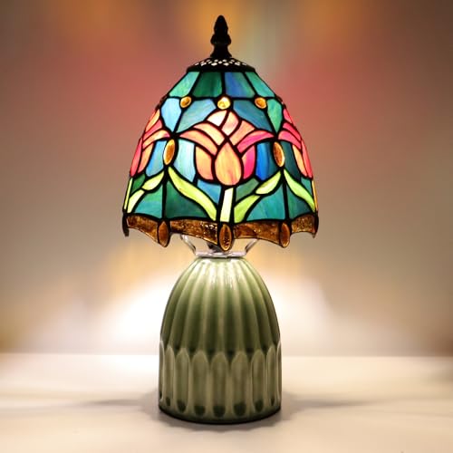 Tiffany Stained Glass Mushroom Table Lamp 12.5 Inch