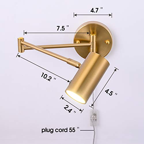Gold Plug in Wall Sconces Set of 2 (2 Count)