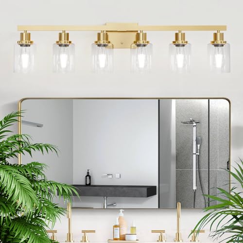 6 Light Gold Bathroom Vanity Light