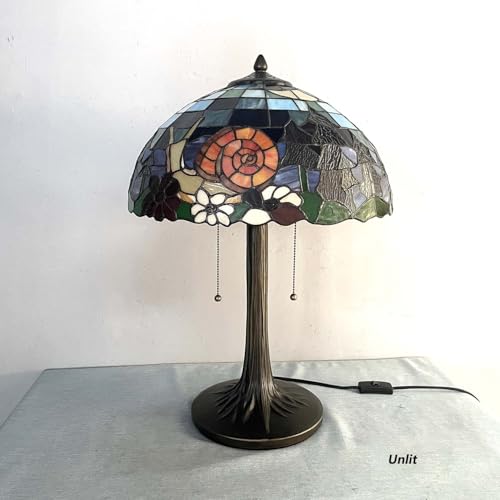 L13007 Land Snail Tiffany Style Stained Glass Table Lamp