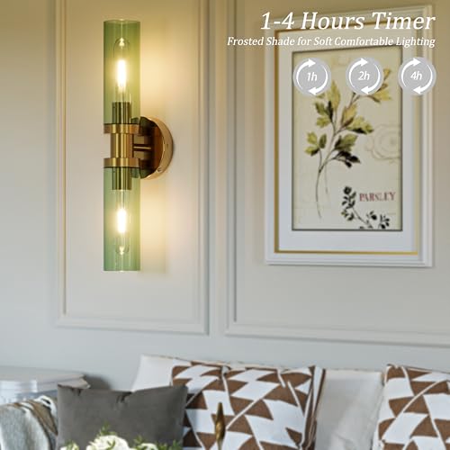 Gold Wireless Battery Operated Wall Sconce with Remote Control (2 Count)